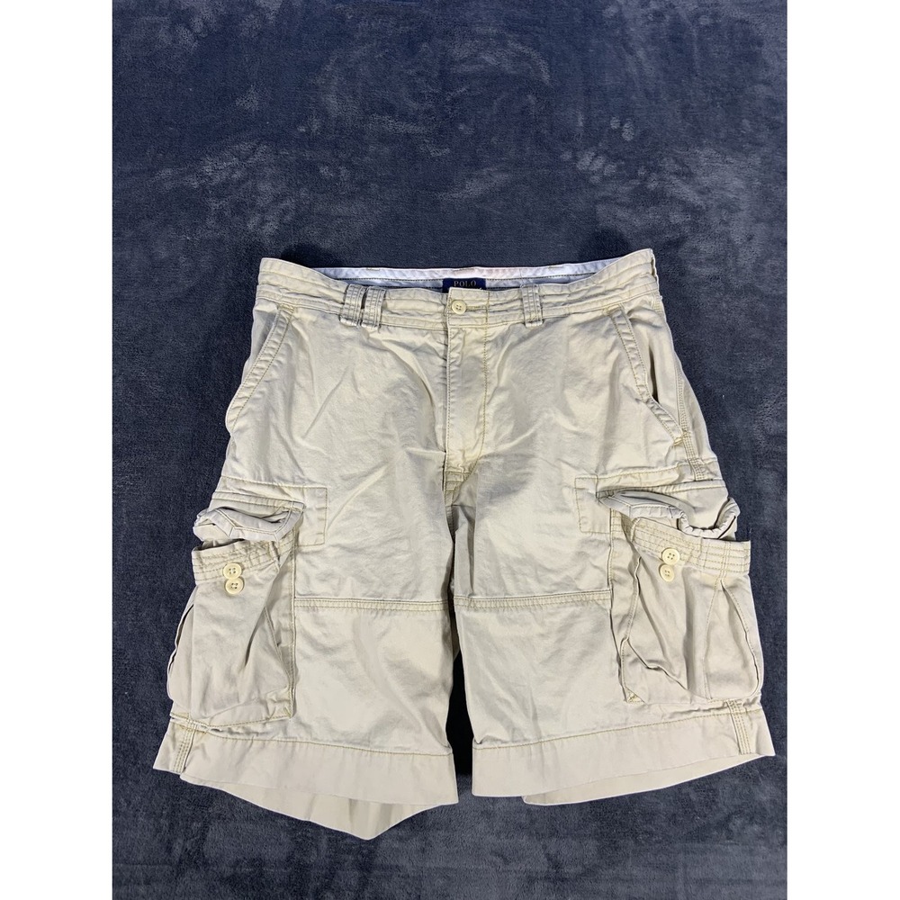 Polo Ralph Lauren Westcott Cargo Shorts Men 36 Khaki Cotton Twill 9.5 Inseam